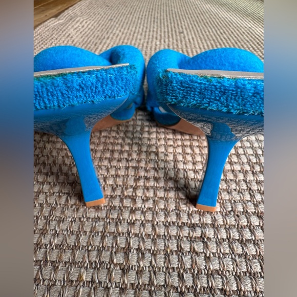 NWOB Pretty Little Thing Blue Terry Cloth Heels - Picture 11 of 11